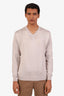 Pal Zileri Grey Silk V-Neck Sweater Size 50 Mens