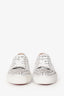 Christian Louboutin Silver Metallic 'Vieria 2' Spike Embellished Sneakers Size 37.5