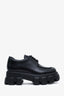 Prada Black Monolith Brushed Leather Lace-up Shoes 37.5