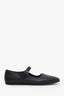 The Row Black Leather 'Ava' Ballerina Shoes Size 38