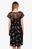Red Valentino Black Polka-Dot Lace Midi Dress Size 42