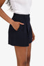 Max Mara Studio Navy Pleated Shorts Size 4