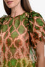 Ulla Johnson Green/Pink Silk Tie-Dye Puff Sleeve Size 4