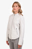Sportmax Code Grey Leather Biker Jacket Size 10