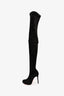 Christian Louboutin Black Suede Thigh High Heeled Boots Size 38