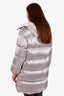 Moncler Silver Metallic Hooded Quilted Gaou Down Jacket Size 2