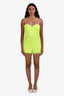 Saylor Neon Green Sequin Fringe Strapless Mini Romper Size Small