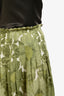 Max Mara Green/Cream Lined Floral Midi Skirt Size 4
