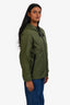 Burberry Green Nylon Logo Windbreaker Jacket Size 0