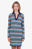 M Missoni Blue/Orange Multicolour Long Sleeve Mini Dress Size L