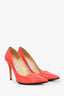 Jimmy Choo Coral Croc Embossed Patent Heels Size 38