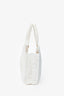 Miu Miu White Raffia e-effect Woven Tote Bag