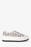 Christian Dior Stone Grey Oblique Embroidered Cotton 'Walk'n'Dior' Platform Sneakers