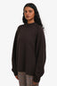 Tibi Brown Cashmere Knit Oversized Crewneck Sweater Size XXS-XS