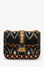 Valentino Black Leather Beaded Rockstud Glam Lock Chain Shoulder Bag