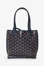 Goyard 2023 Blue Goyardine Coated Canvas Anjou Mini Tote Bag with Pouch