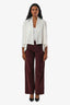 Pantalon droit en velours côtelé bordeaux Brunello Cucinelli, taille 36