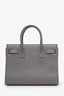Saint Laurent Grey Smooth Leather Baby Sac De Jour Top Handle With Strap