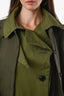 Sacai Green Cotton Wool Long Layered Trench Coat Size 2
