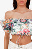 Zimmermann White Floral Print Linen Crop Top Size 3