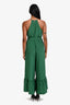 Tibi Green Silk Sleeveless Ruffle Jumpsuit Size 2