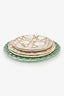 Christian Dior Green/Brown Porcelain 'Lily Sauvage' Collection Plate 5 Piece Sets