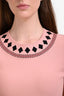 Alexander McQueen 2016 Pink Knit Short Sleeve A-Line Dress Size L
