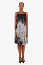 Teri Jon Black/White Lace Patterned Midi Dress Size 6