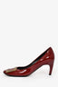 Roger Vivier Burgundy Patent Leather Buckle Kitten Heel Size 36