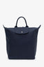 Longchamp Navy Leather Le Pliage Backpack