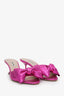 Miu Miu Fuchsia Leather Bow Mules Size 36