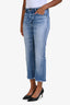Saint Laurent 2016 Distressed Blue Denim Straight Cropped Jeans Size 27