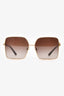 Dolce & Gabbana Gold Square Frame DG Sunglasses with Tortoise Sides