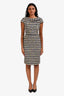 Erdem Navy/Multicolour Houndstooth Midi Dress Size 2