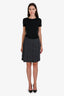 Acne Studios Grey/Purple Striped Wool Wrap Skirt Size 38