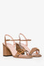 Gucci Taupe Leather Marmont Sandal Block Heels Size 38