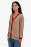 Kule Camel Cashmere Striped 'The Sinclair' Cardigan Size M