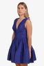 Zimmermann Purple Silk Linen Sleeveless Ruched Mini Dress Size 2