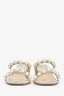 Jimmy Choo Iridescent Silver Faux Pearl 'Amara 45' Sandals Size 41.5