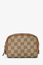Gucci Tan Monogram Canvas Leather Mini Cosmetic Pouch
