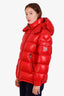 Moncler Red Quilted Maire Hooded Puffer Jacket Size 1