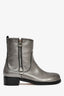 Jimmy Choo Silver Metallic Leather 'Dondo' Boots Size 40