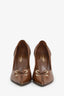 Saint Laurent Brown Leather Front Tie Heels Size 36.5
