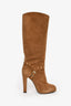 Valentino Brown Suede Rockstud Knee High Boots Size 40