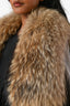 Vintage Raccoon Fur Cashmere Cape