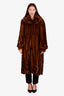 Vintage Brown Mink Fur Long Coat