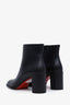 Christian Louboutin Black Leather Block Heel Adoxa 70 Ankle Boots Size 39