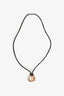 Collier en cuir avec pendentif cœur Happy Diamond en or rose Chopard