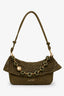 Loewe x Paula's Ibiza Green Raffia Medium Ola Shoulder