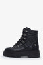 Pre-loved Chanel™ Black Calfskin Grosgrain Quilted Lace Up Boots Size 37